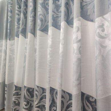 Tenda a Metro in Bouclè Effetto Lino blu