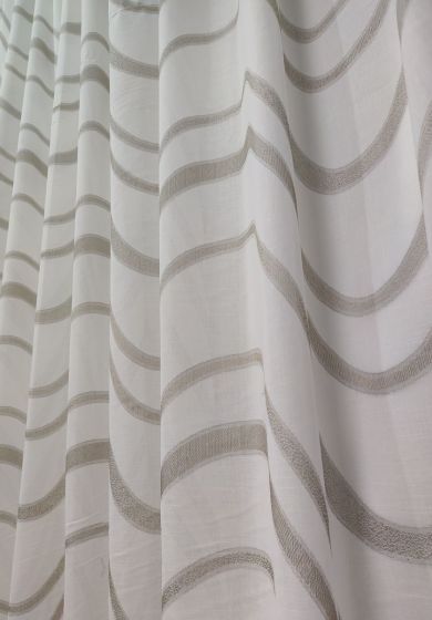 tenda a metro in bouclè effetto lino fiori 2 Tenda a Metro in Bouclè Effetto Lino Tortora