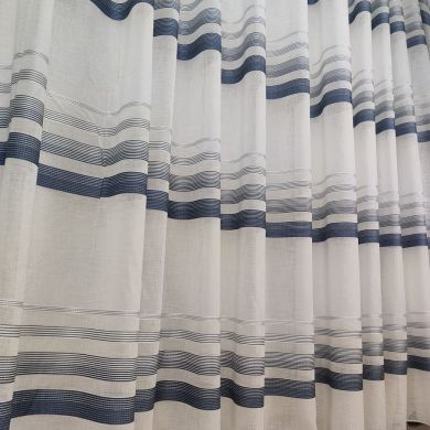 Tenda a Metro in Bouclè Effetto Lino Blu