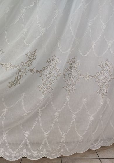 tenda a metro effetto lino tortora h320 11 Tenda a Metro in Bouclè Effetto Lino Tortora