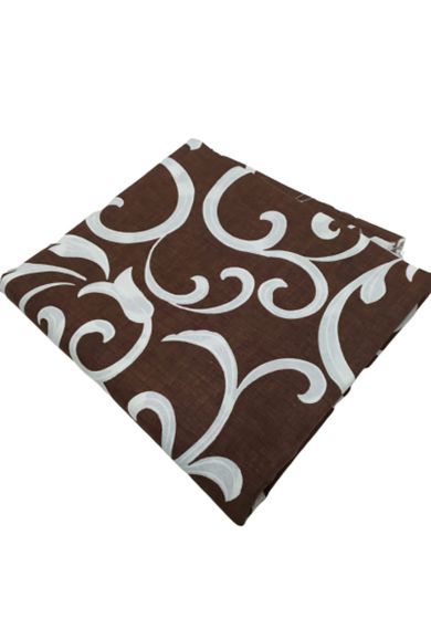 Tappezzeria in Cotone Stampato 280 cm x 280 cm Tulipano Marrone