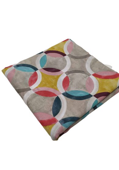 Tappezzeria in Cotone Stampato 280 cm x 280 cm Cerchi Multicolor