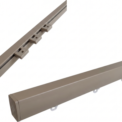 Binario per Tenda in Alluminio Sistema a Onda a Soffitto Tortora