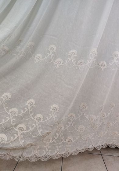 Tenda a Metro in Bouclè Effetto Lino Beige