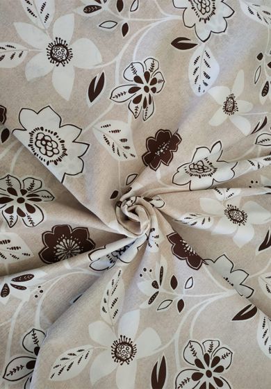 tappezzeria in cotone stampato 280 cm x 280 cm ghirigori grigio 3 Tappezzeria in Cotone Stampato 280 cm x 280 cm Fiore Marrone