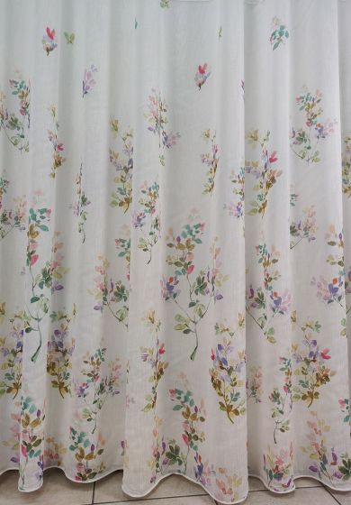 Tenda a Metro in Bouclè Effetto Lino fiori