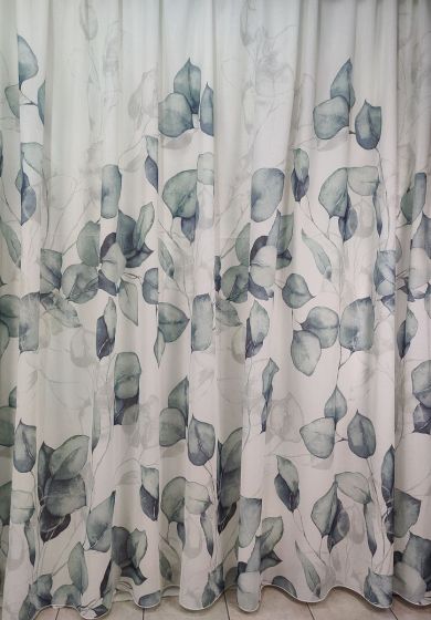 tenda a metro in bouclè effetto lino fiori 11 Tenda a Metro in Bouclè Effetto Lino