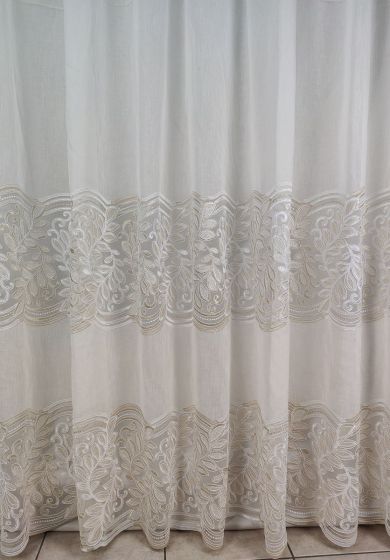 tenda a metro in bouclè unito beige 8 Tenda a Metro in Bouclè Effetto Lino Balza Beige