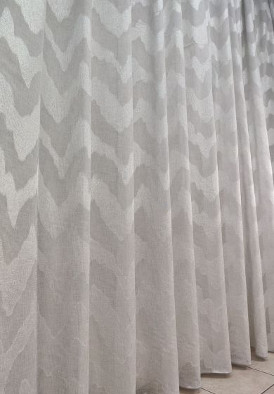 Tenda a Metro in Bouclè Effetto Lino Argento