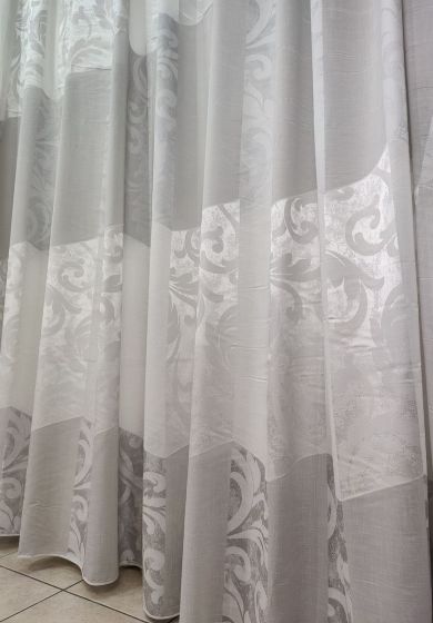 tenda a metro in bouclè effetto lino palme 12 Tenda a Metro in Bouclè Effetto Lino Grigio