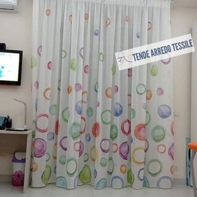 Tenda a Metro in Bouclè Effetto Lino con Base Piombata Altezza 3 Metri Cerchi