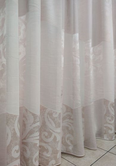 tenda a metro in bouclè effetto lino palme 11 Tenda a Metro in Bouclè Effetto Lino Rosa