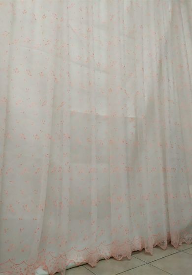 Tenda a Metro in Tulle Rosa Base orlata