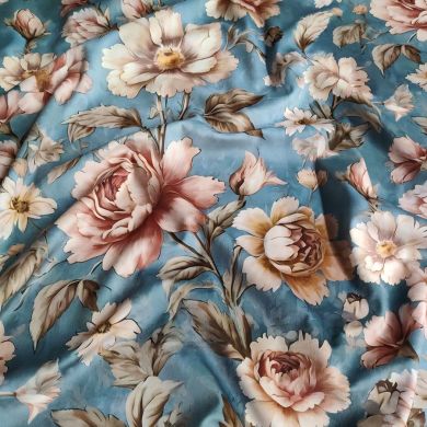 Tessuto in Velluto 280 cm Alta Azzurro