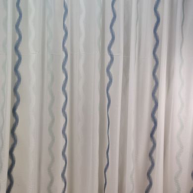 Tenda a Metro in Bouclè Effetto Lino Blu