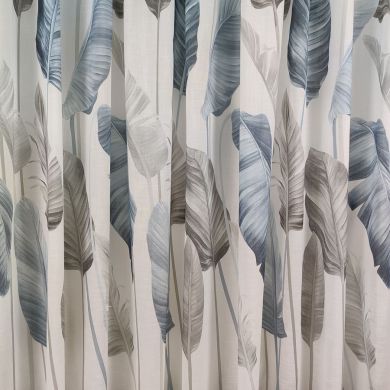 Tenda a Metro in Bouclè Effetto Lino Blu H315