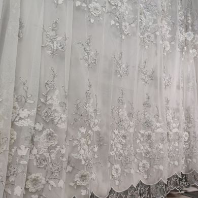 Tenda a Metro in Tulle con Base Orlata Altezza 3 Metri Argento