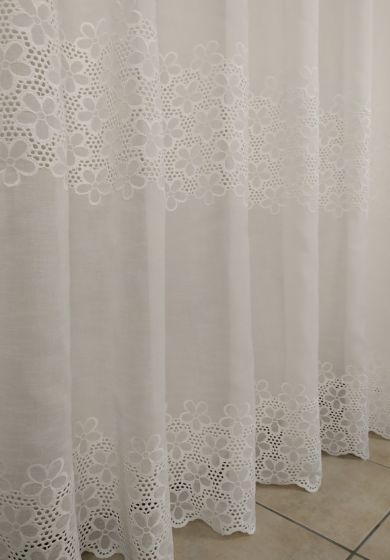 tenda a metro in bouclè effetto lino naturale 3 Tenda a Metro in Bouclè Effetto Lino Tortora Panna 320h