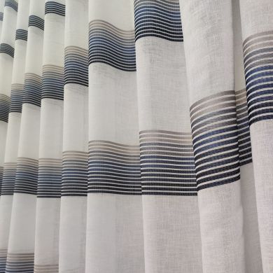 Tenda a Metro in Bouclè Effetto Lino Blu