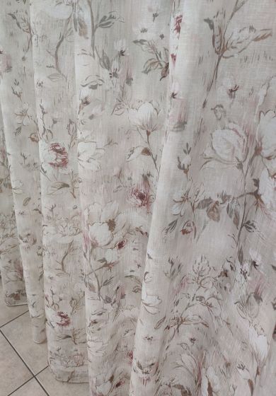 Tenda a Metro in Bouclè Effetto Lino Rosa