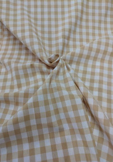 Tappezzeria in Cotone Stampato 280 cm x 280 cm Quadri Beige