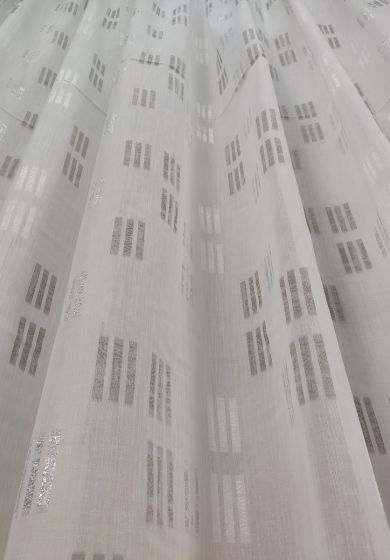 Tenda a Metro in Bouclè Effetto Lino Argento