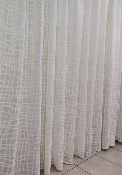 tenda a metro in bouclè effetto lino bianco 9 Tenda a Metro in Bouclè Effetto Lino