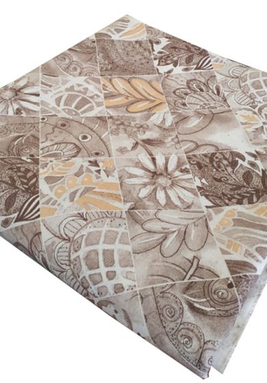 Tappezzeria in Cotone Stampato 280 cm x 280 cm Maiolica Tortora