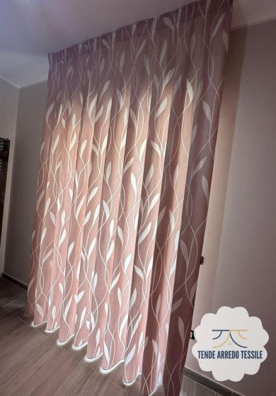Tenda a Metro in Bouclè Effetto Lino Rosa