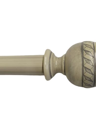 Bastone per Tenda in Legno Rifinito a Mano Sistema a Corda Largo 2 Metri Completo di Staffe e 20 Anelli Artigianale Diametro Bastone 35 mm