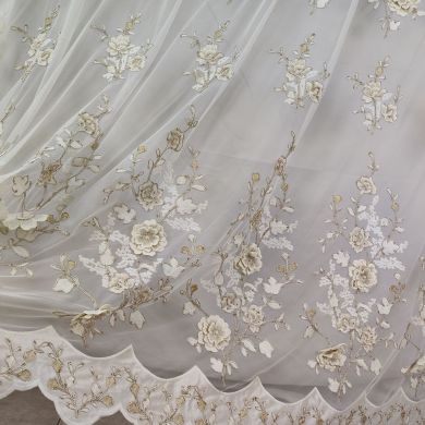 Tenda a Metro in Tulle con Base Orlata Altezza 3 Metri Oro