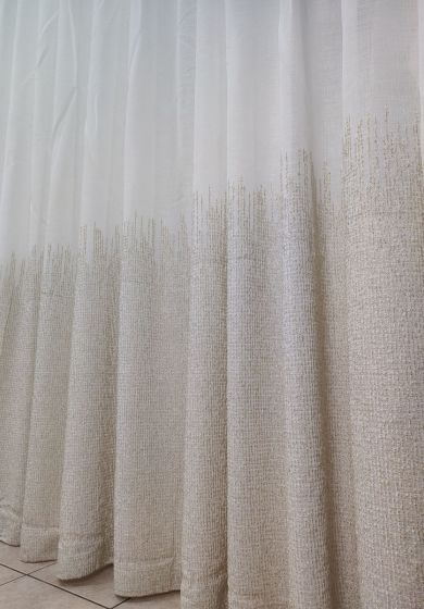 Tenda a Metro in Bouclè Effetto Lino Beige