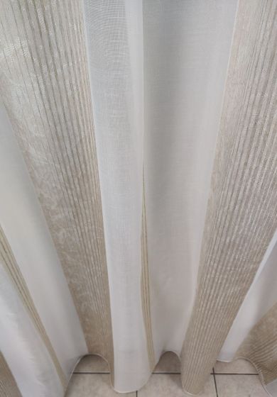 Tenda a Metro in Bouclè Effetto Lino Beige