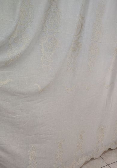 Tenda a Metro in Bouclè Effetto Lino Medaglione Tortora