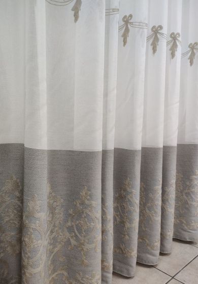 Tenda a Metro in Bouclè Effetto Lino Grigio