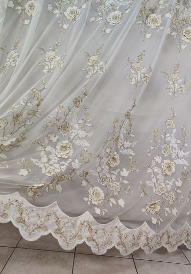 Tenda a Metro in Tulle con Base Orlata Altezza 3 Metri Oro