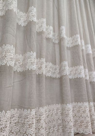 tenda a metro in devorè 4 Tenda a Metro in Bouclè Effetto Lino Tortora