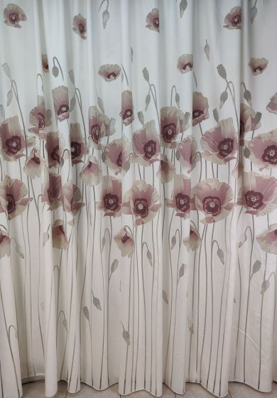 tenda a metro in bouclè effetto lino naturale 4 Tenda a Metro in Devorè Altezza 3 Metri Rosa