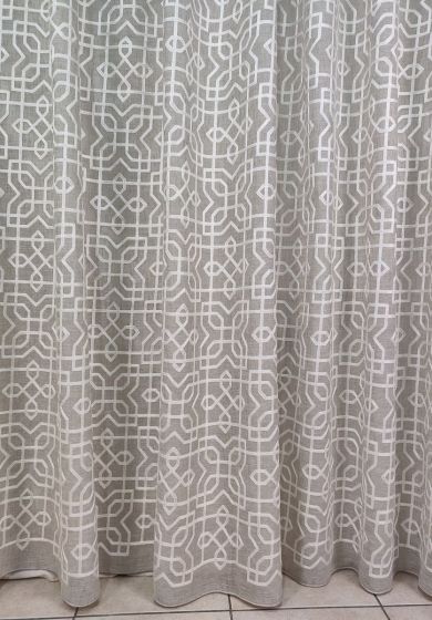 tenda a metro in bouclè effetto lino fiori 6 Tenda a Metro in Bouclè Effetto Lino Tortora