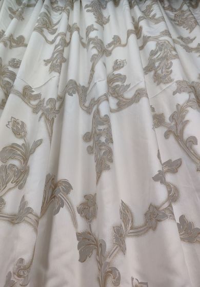 tenda a metro in bouclè effetto lino 9 Tenda a Metro in Devorè Beige