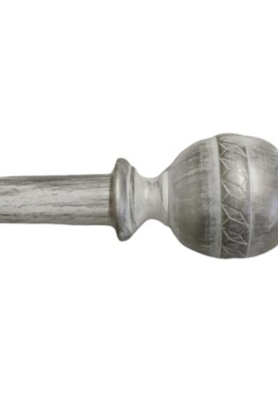 Bastone per Tenda in Legno Rifinito a Mano Sistema a Corda Largo 2 Metri Completo di Staffe e 20 Anelli Artigianale Diametro Bastone 35 mm