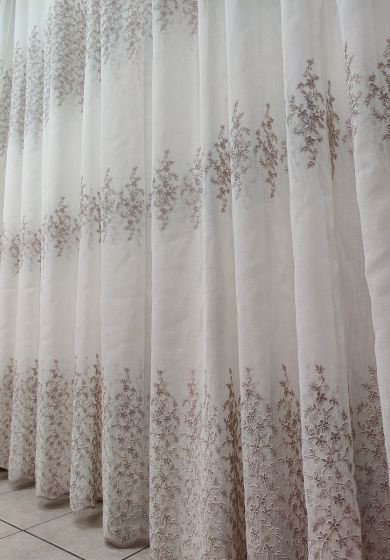 tenda a metro in bouclè effetto lino alta320cm 10 Tenda a Metro in Bouclè Effetto Lino Rosa