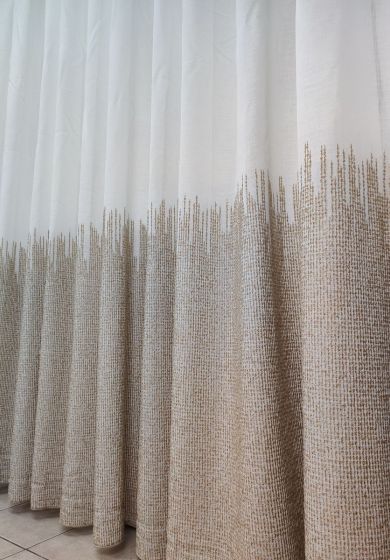 Tenda a Metro in Bouclè Effetto Lino Tortora