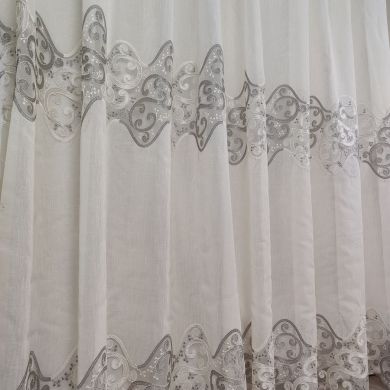 Tenda a Metro in Bouclè Effetto Lino Balza Grigio