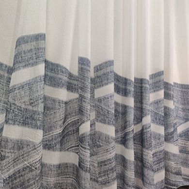 Tenda a Metro in Bouclè Effetto Lino Blu