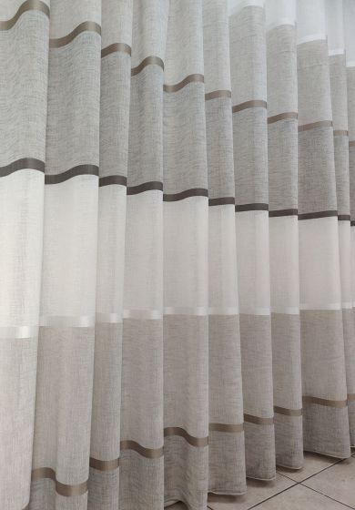 Tenda a Metro in Bouclè Effetto Lino Tortora