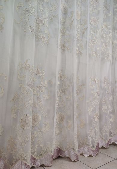 tenda a metro in bouclè effetto lino arancio 3 Tenda a Metro in Tulle con Base Orlata Altezza 3 Metri Rosa