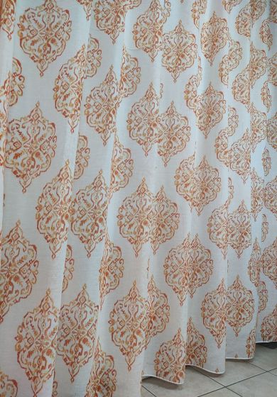 Tenda a Metro in Bouclè Effetto Lino Arancio