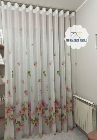 Tenda a Metro in Bouclè Effetto Lino Altezza 315 cm