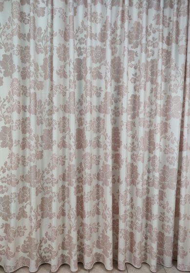 Tenda a Metro in Bouclè Effetto Lino Fiore Rosa